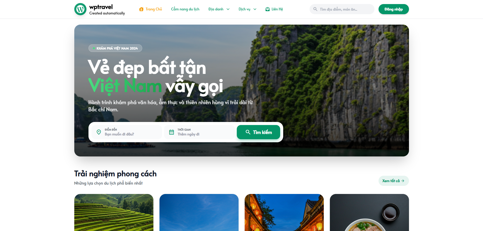 WPTravel –  Mẫu website du lịch